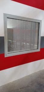 Противопожарное алюминиевое окно серого цвета / серия FRM1180